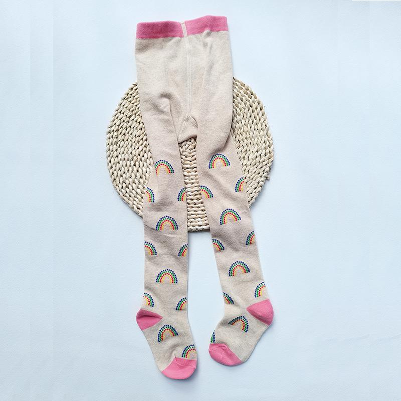 1 ks Nové Jarní Dívčí Kreslené Duhové Punčocháče Dětské Punčochy Podzimní Oblečení pro Holčičky Punčocháče pro Dívky Pruhované Punčocháče