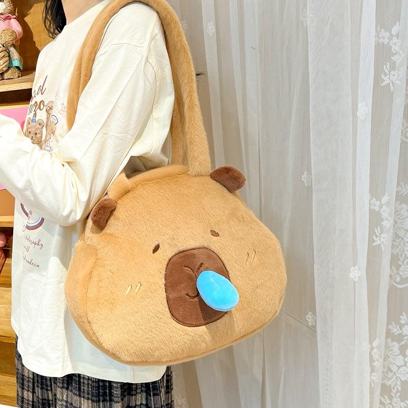 Large Capacity Dolphin Cub Armpit Bag Kapibara Stretchable Snot Dolphin Large Capacity Student Storage Shoulder Bag