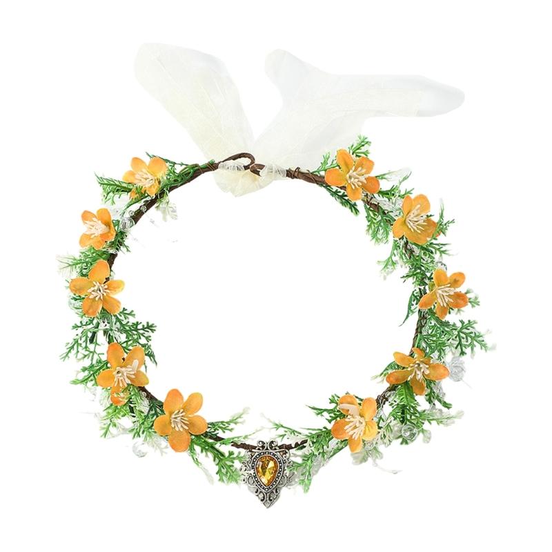 Eleganti Fasce Floreali con Strass e Nastro Regolabile Decorazione per Capelli per Donne Ragazze Occasioni Speciali