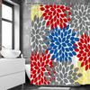Geometric Shower Curtains Creative Colorful Flower Pattern Red Blue Gray Yellow Bathroom Decoration Fabric Bath Curtain Set Hook