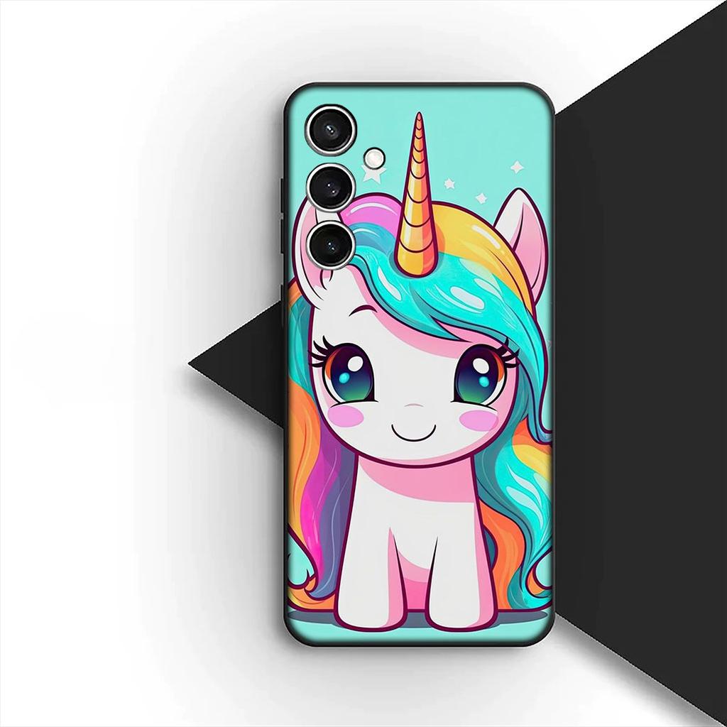 Cover for Samsung Galaxy S24 S25 S23 FE Ultra Plus S7 Edge S25+ S23+ A56 5G Casing Silicone Phone Case Unicorn Horse Wallpaper