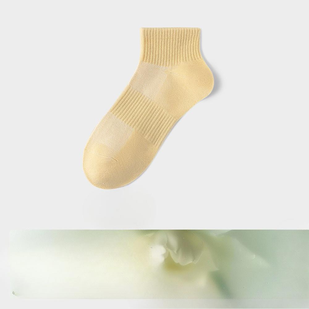 Pure Cotton Socks - Women's Mid-length Stockings - Spring/Summer Antibacterial Cotton Socks - High Elasticity Women's Stockings