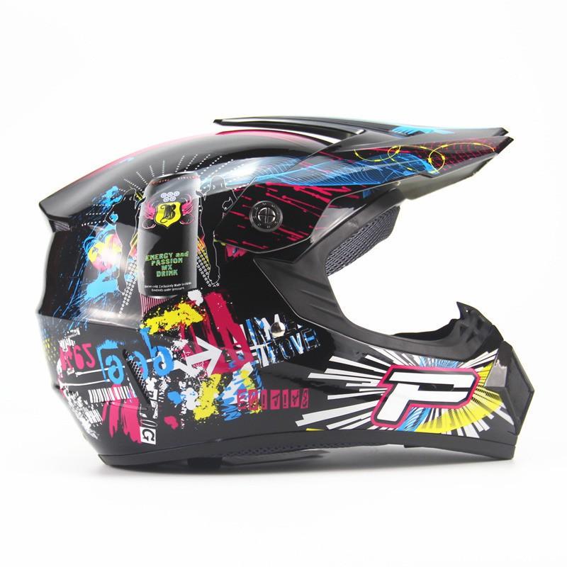 Full Face Mountain Bike Helmet DH Downhill Cycling ABS Safety With Printing S M L XL
