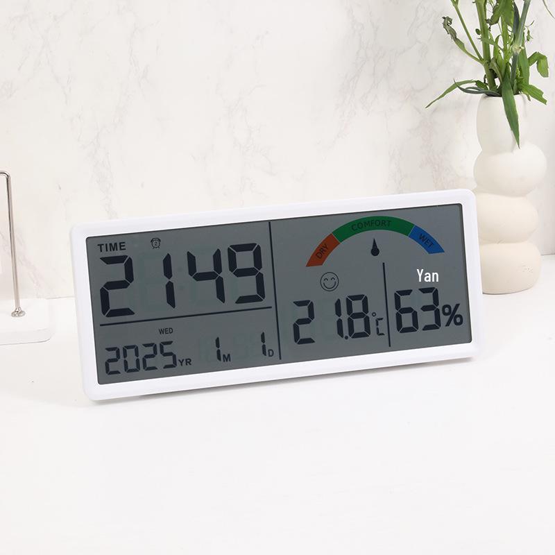 Relógio LCD Multifuncional de Tela Grande: Relógio Digital para Sala de Estar com Display de Temperatura e Umidade, Modelo 9554
