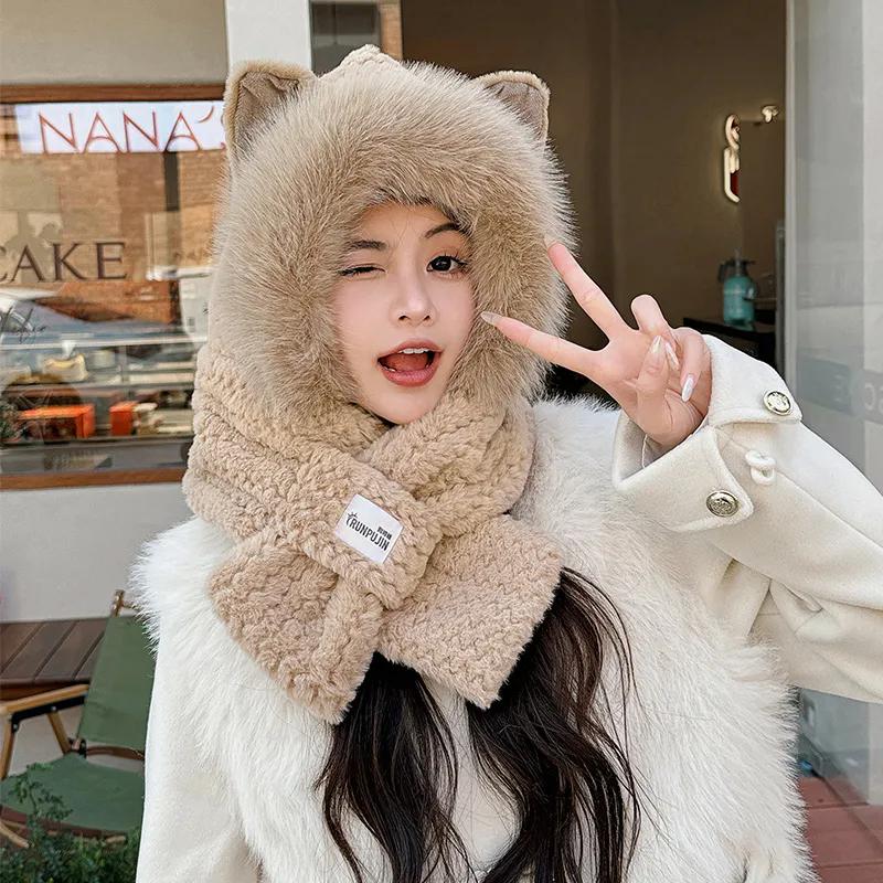 

WTEMPO Осень-зима толстые теплые ветрозащитные холодостойкие симпатичные шарфы-шапки женские для езды на велосипеде и ходьбы большие шарфы-шапки 15*230cm кофейный