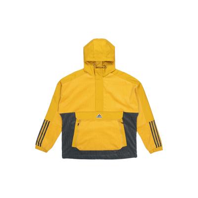 Corduroy Colorblock Sport Hoodie Jacket With Half-Zip And Logo Men Outerwear Deep-Earth-Brown HD0366