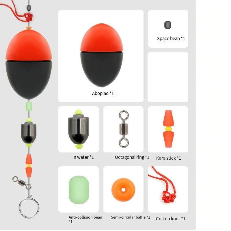 Luminous Fishing Float Kit Electronic Bobber Set Long Casting Rock Fishing Buoy Assembly Drift Fishing Rig Night Visible Angling 0.8