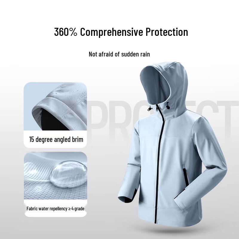 Jeanswest Unisex Water-Repellent Fleece Lined Hooded Soft Shell Jacket