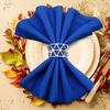 12pcs Back Pattern Wedding Napkin Rings Table Decoration Hollow Out Family Gatherings Everyday Use Napkin Buckle Holder