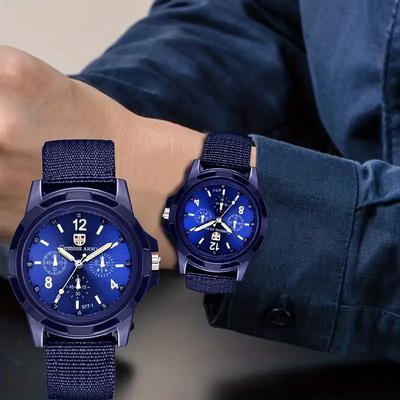 Casual Simple Sports Men's Quartz Wrist Watch With Nylon Strap, Ideal Choice for Gifts