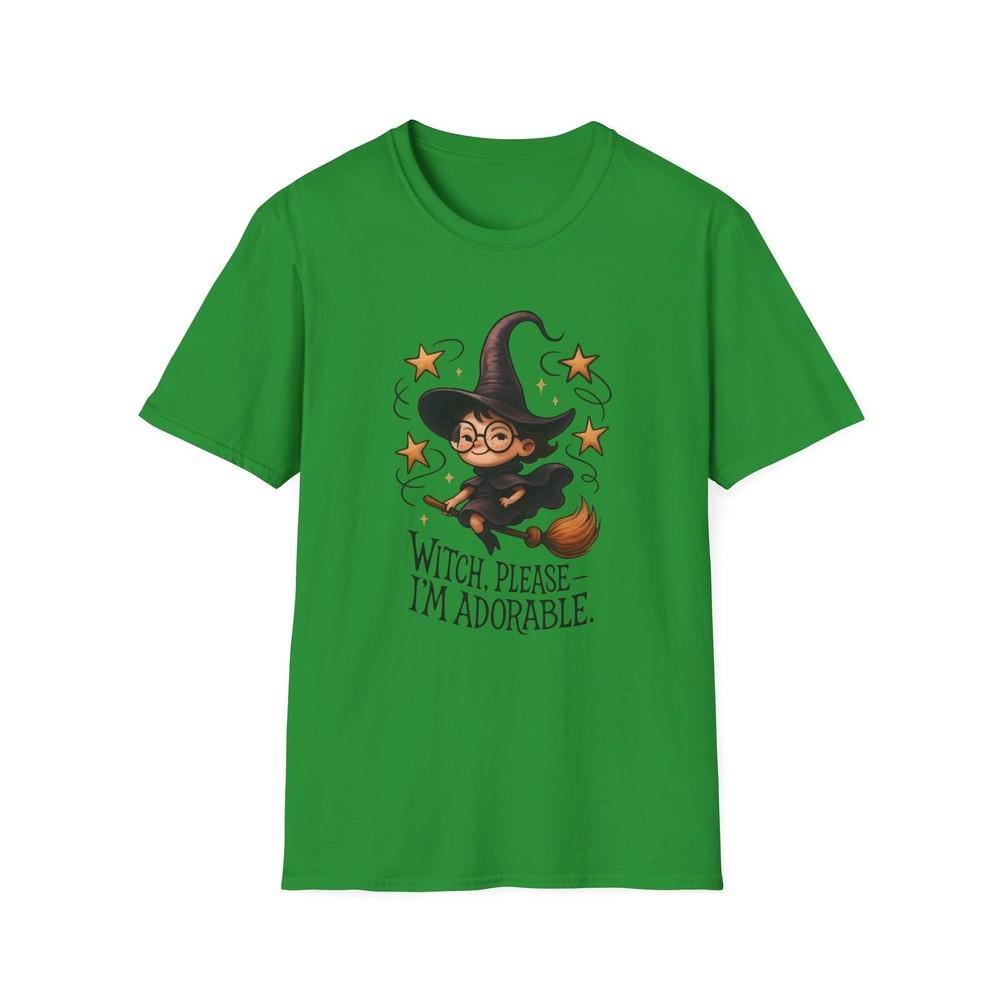 

Unisex Softstyle T-Shirt Tiny Witch Broomstick Sassy Funny Cute Halloween 3XL