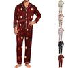 Men's Long Sleeve Button-Down Pajama Set, 2-Piece Sleepwear Loungewear with Pants for Home and Bedtime