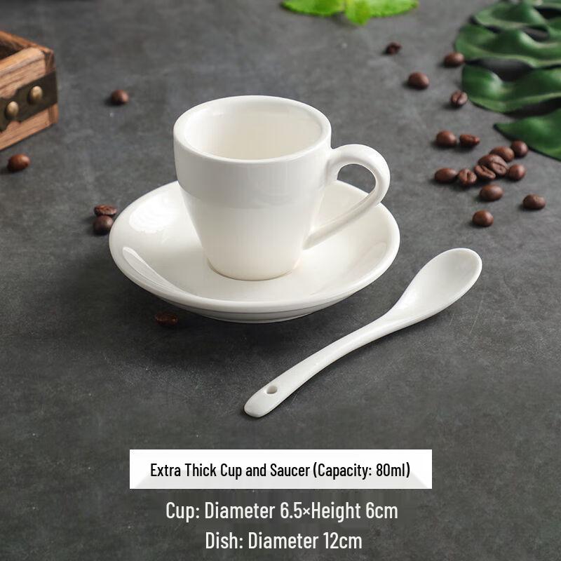 European Style Thickened Ceramic Espresso Cup & Saucer Set