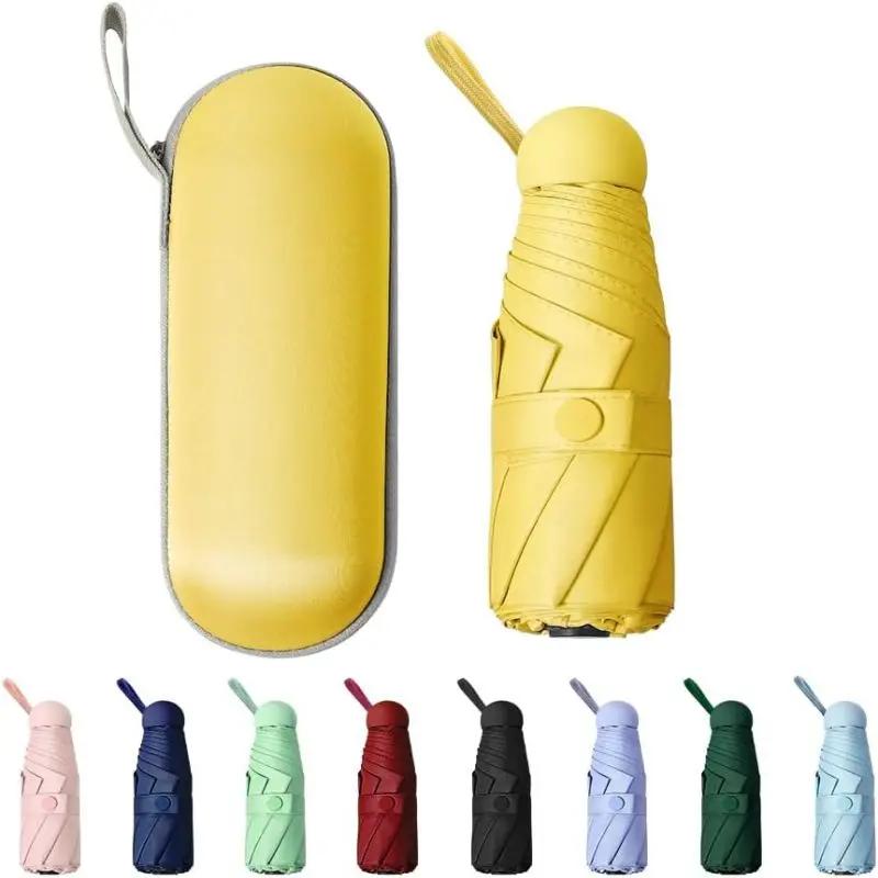 Paraply Litet och bärbart kapselparaply Paraply för kvinnor Sol och regn Paraply med dubbel användning