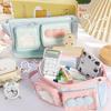 Large Capacity Pen Bag Kawaii Pencil Case Dopamine Color Block Stationery Ins Style Makeup Organizer Bag