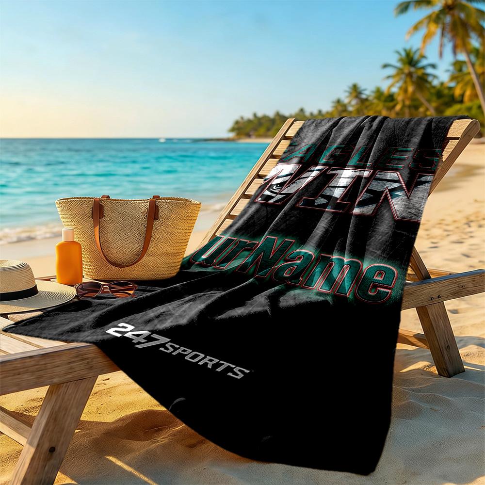 Philadelphia Eagles Personalized Name Beach Towel Soft Durable Quickdry