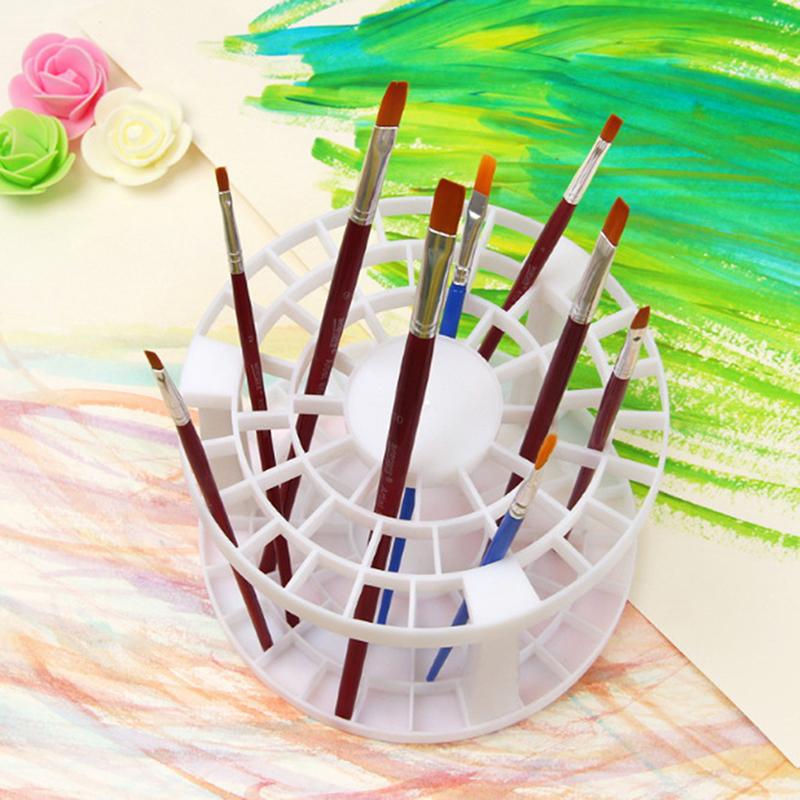 Portable 49 Holes Paint Brush Pencil Stand Watercolor Paint Brush Holder Stand
