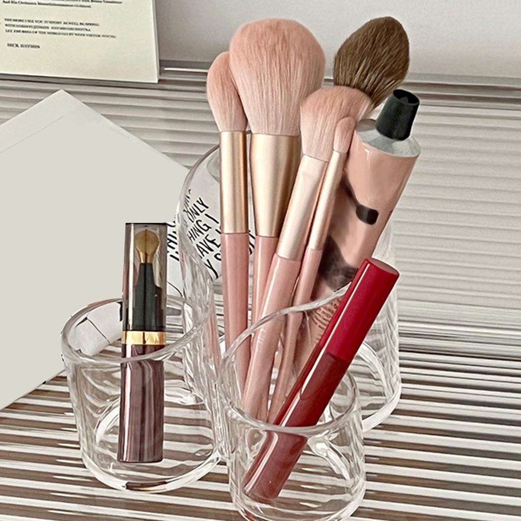 Makeup Brush Storage Holder Acrylic Transparent Cosmetic Brush Organizer Desktop Makeup Brush Box