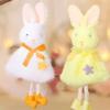 Plush Rabbit Doll Pendant Cute Happy Easter Decoration Easter Long Legs Bunny Doll  Children Gift