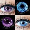 Lentes de contato coloridas para olhos, 2 peças, anime, cosplay, lentes coloridas, azul, roxo, dia das bruxas, lentes de contato, maquiagem de beleza