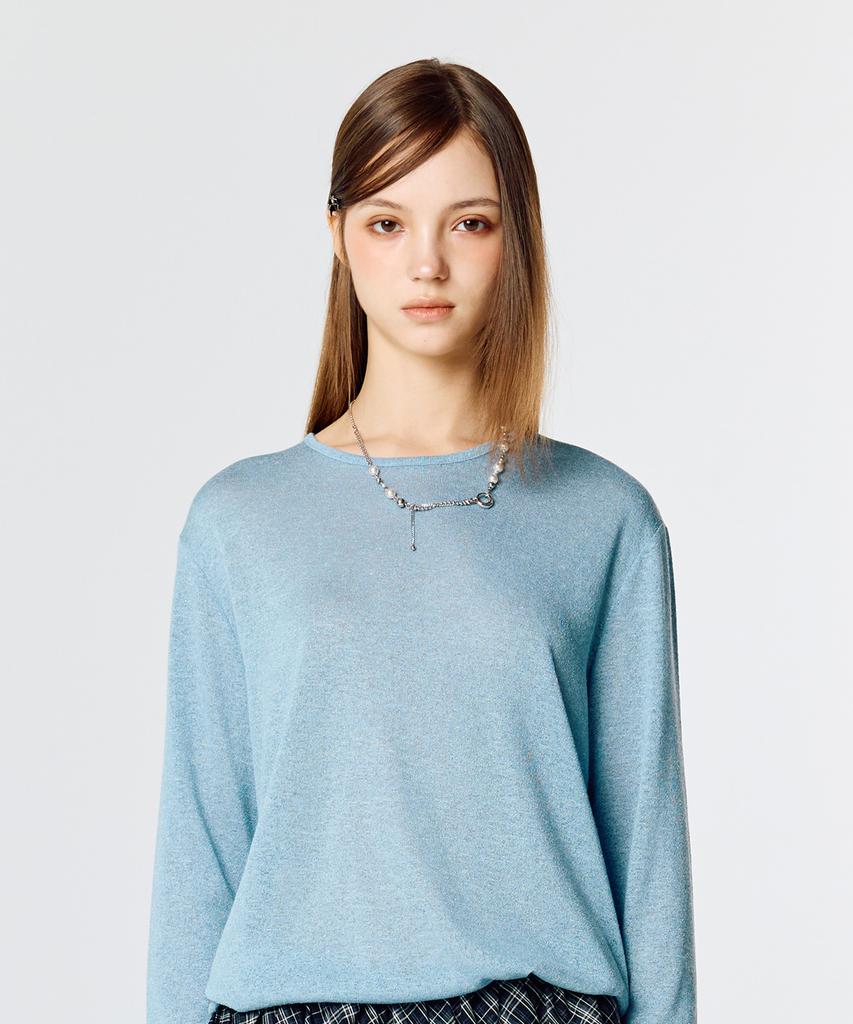 Latizen L15 Knit Sleeve Tee (Sky Blue)