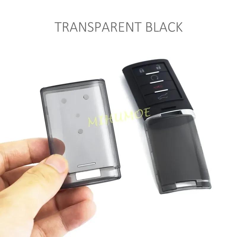 For Cadillac DTS STS CTS SRX XTS ATS Escalade Chevrolet Corvette Black Transparent Car Remote Key Case Cover Keychain Protector