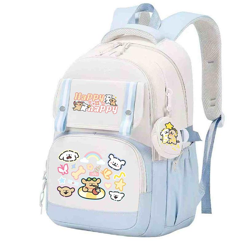 Line puppy cute college style schoolbag large capacity foreign trade campus junior high school students versatile children's backpack