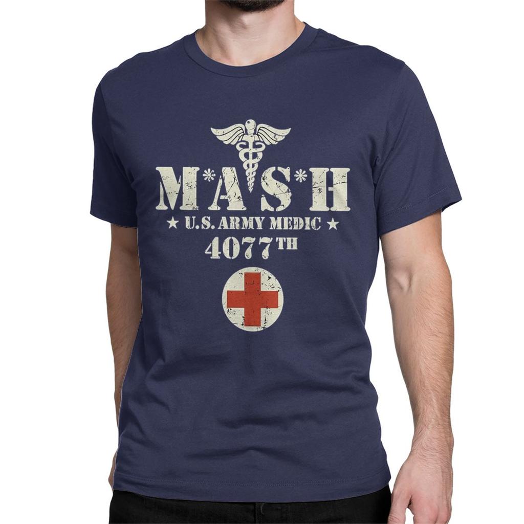 Novelty Mash 4077 Alan Alda War 4077th T-Shirt Men Women's Round Neck Cotton T Shirts M*A*S*H Short Sleeve Tees Gift  Clothes
