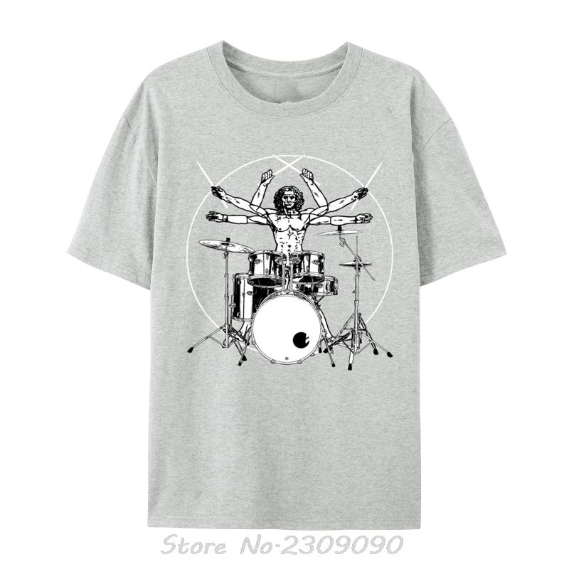 Drumming Drum Da Vinci Vitruvian Man Drummer Europe Tshirt Men Oneck Cotton T Shirt Fitness Tees Tops Summer Casual Tshirt S
