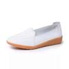 Real soft leather beef tendon sole hollow flat white shoes versatile lazy shoes soft sole non-slip Doudou shoes shallow single shoes women