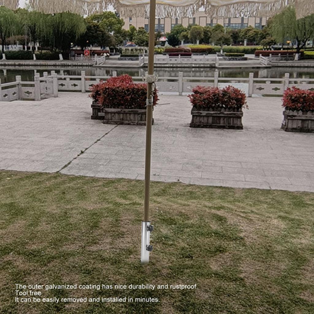 Steel Garden Parasol Spike Inground Umbrella Holder with 4 Prong for Camping Picnic