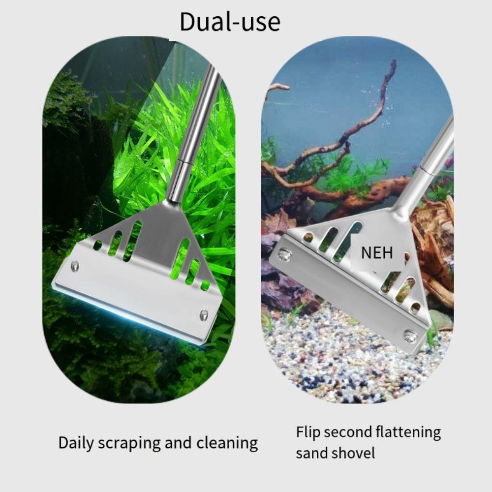 Stainless Steel Fish Tank Cleaner Set Dual-use Aquatic Plants Cleaning Tool Fish Tank Accessories