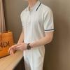 Men’s Trendy Hong Kong Style Short-Sleeve Polo Shirt – Versatile, Loose-Fit Summer T-Shirt