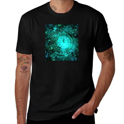 Dampfhemden für Männer aus Baumwolle für t 100% Hemd Türkis T-Shirt Grunge lustiger Mann Grafik Zeit Gothic Punk t
