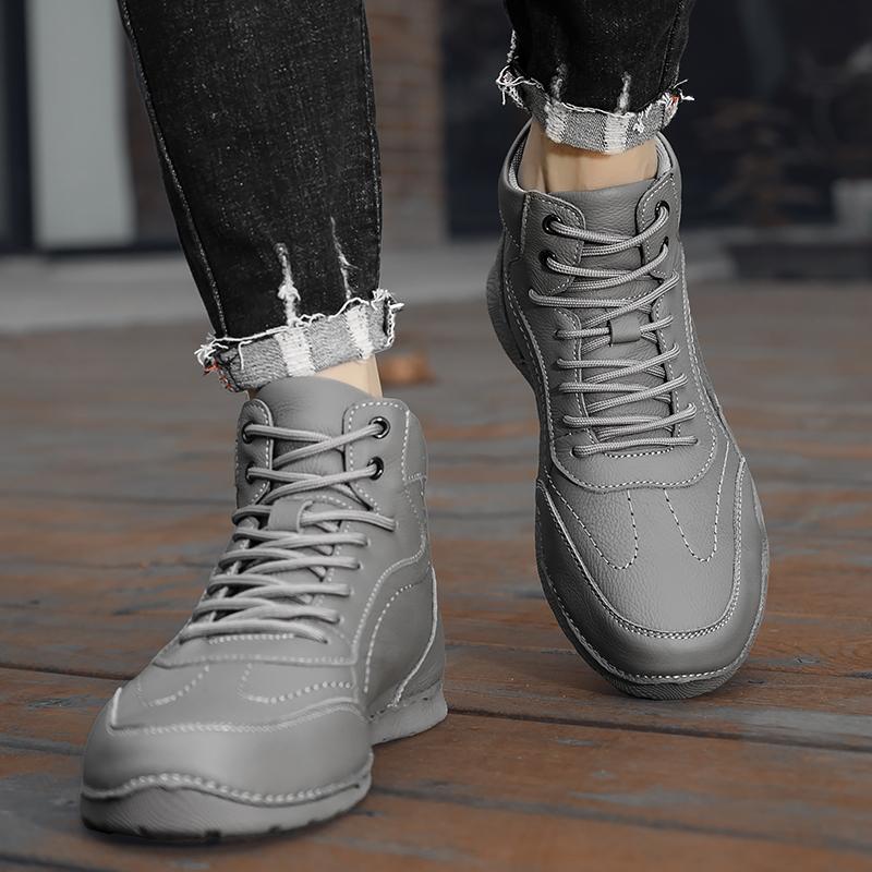 WinterandSpring/autumn Genuine Leather Casual Shoes,Men's Sports Shoes,Outdoor Walking High-top Boots,Men's Boots  New Style