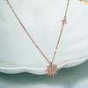 925 Silver Best Selling Sun Flower Necklace Light Luxury Simple Sunflower Flower Collarbone Chain Girl Birthday Party Gift