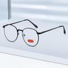 Unisex Übergroße Runde Mode Lesebrille Ultraleichte Metallrahmen HD Blaulichtblockierend Augenschutz Alterssichtigkeit Brille