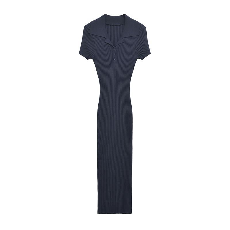Kaslead New Arrival Women's Clothing Fashion Style Fashion Simple and Thin Rib Knitting Length Dress 3471104