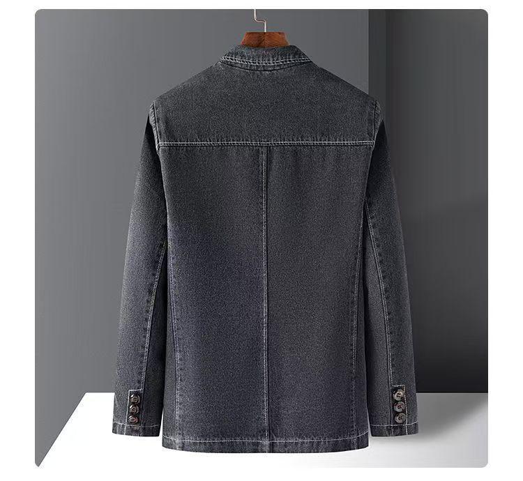 Men's Trendy Single-Breasted Denim Blazer - Versatile, High-End Jacket for Spring/Autumn.