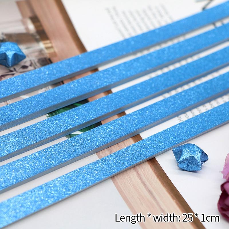 Thickened Glitter Powder Handmade Origami Quilling Star Paper Mixed Color Paper Stripes For Kids Children Diy Crafts Paper