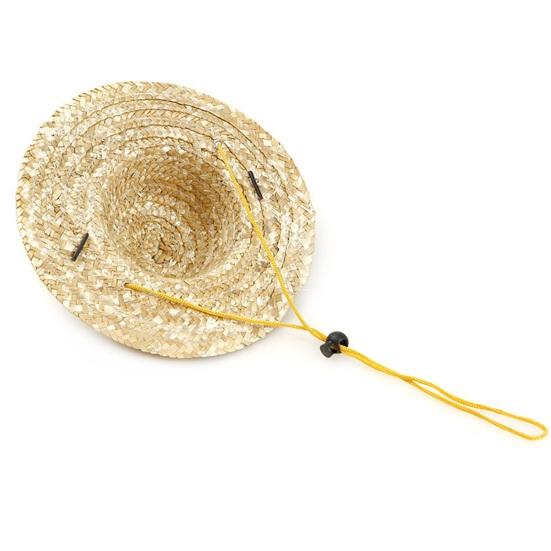 Yousheng Adjustable Cat Sun Hat Decorative Pet Accessory with Tie Retro Farmer Style Straw Hat for Cats And