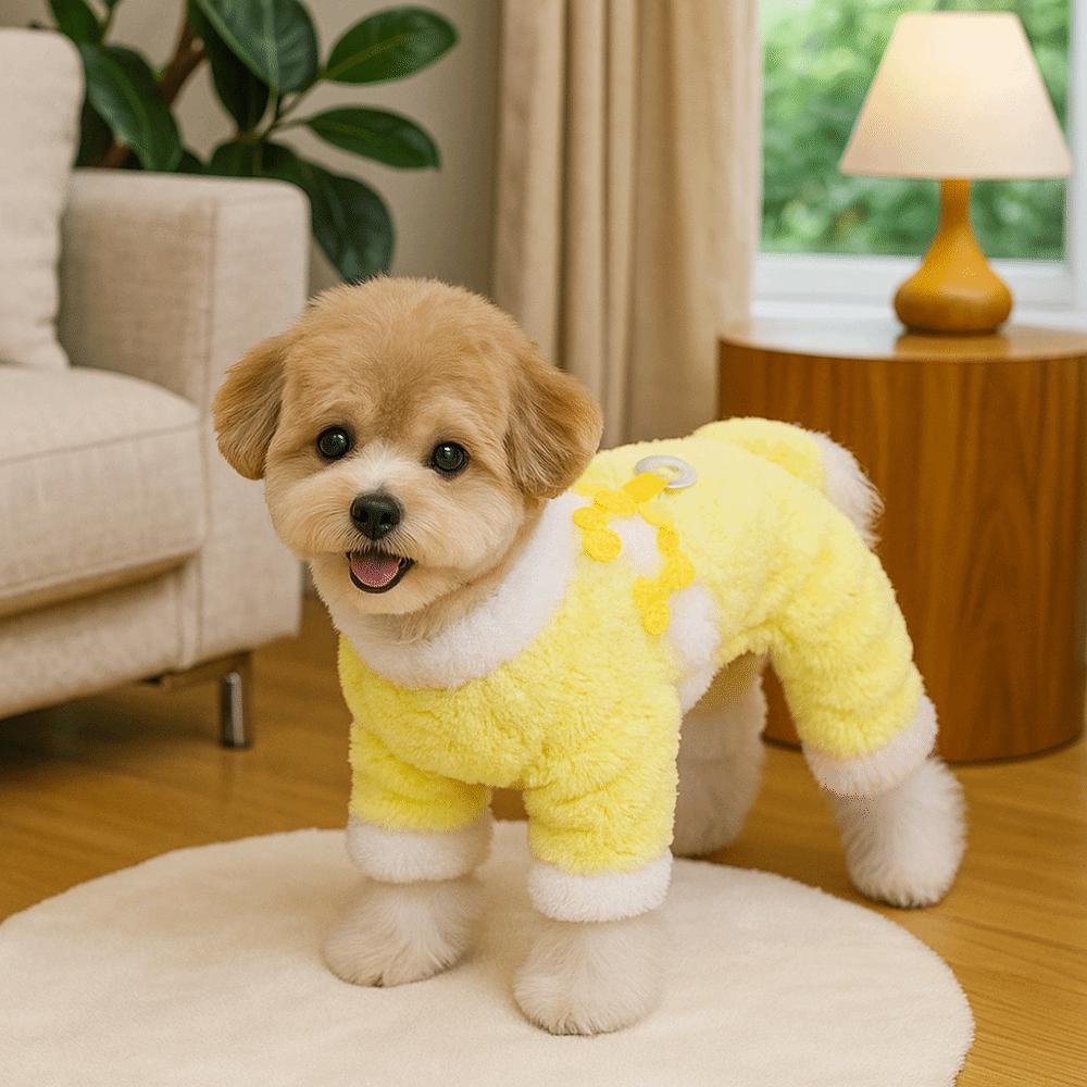 Warm Dog New Year Costumes Velvet Dog Four Legged Pants Fashion Dog Plush Hoodies  Outdoor