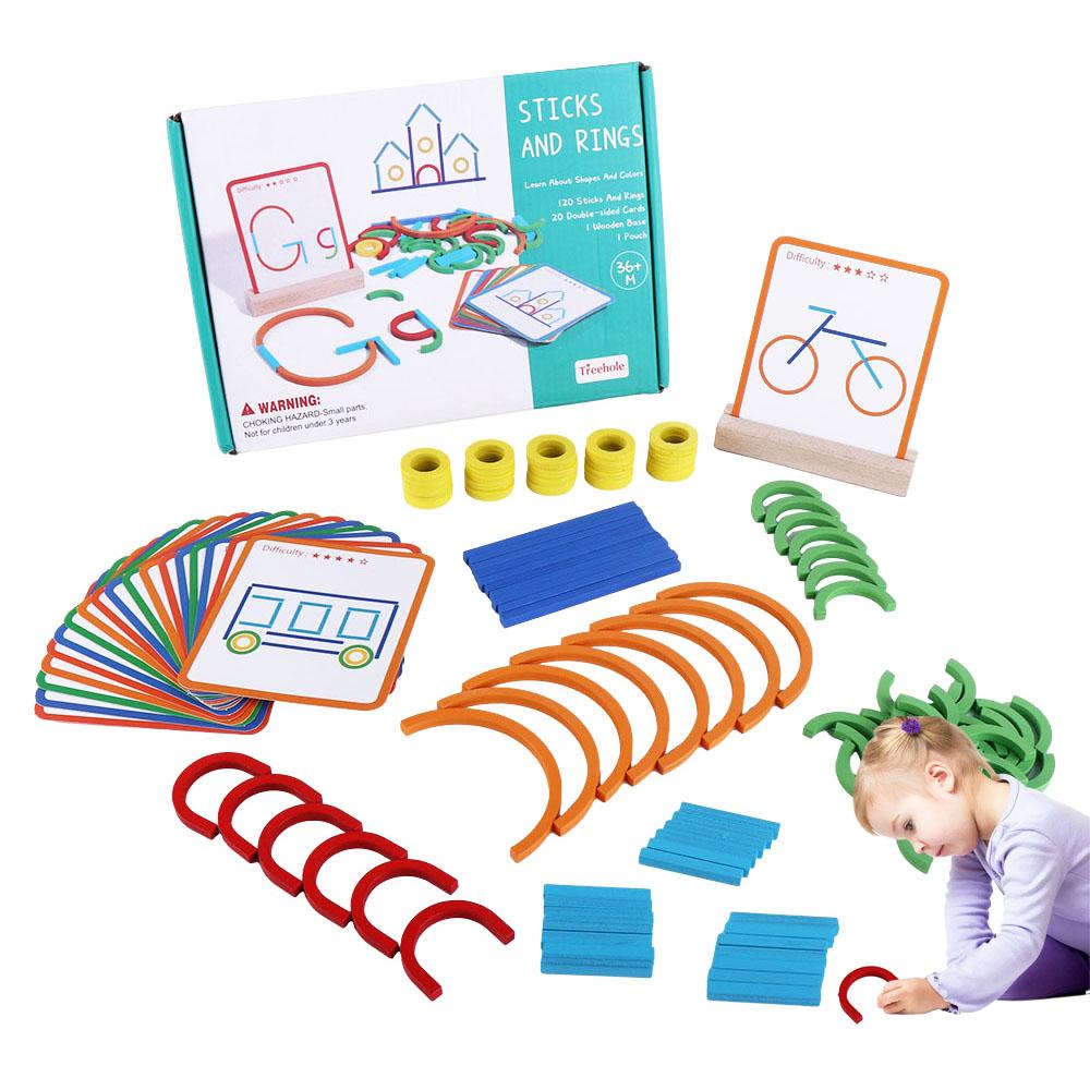 

Christmas Gifts Stick and Ring Puzzle Multifunction Cognitive Jigsaw Assembly Toys Toddlers Toy With box