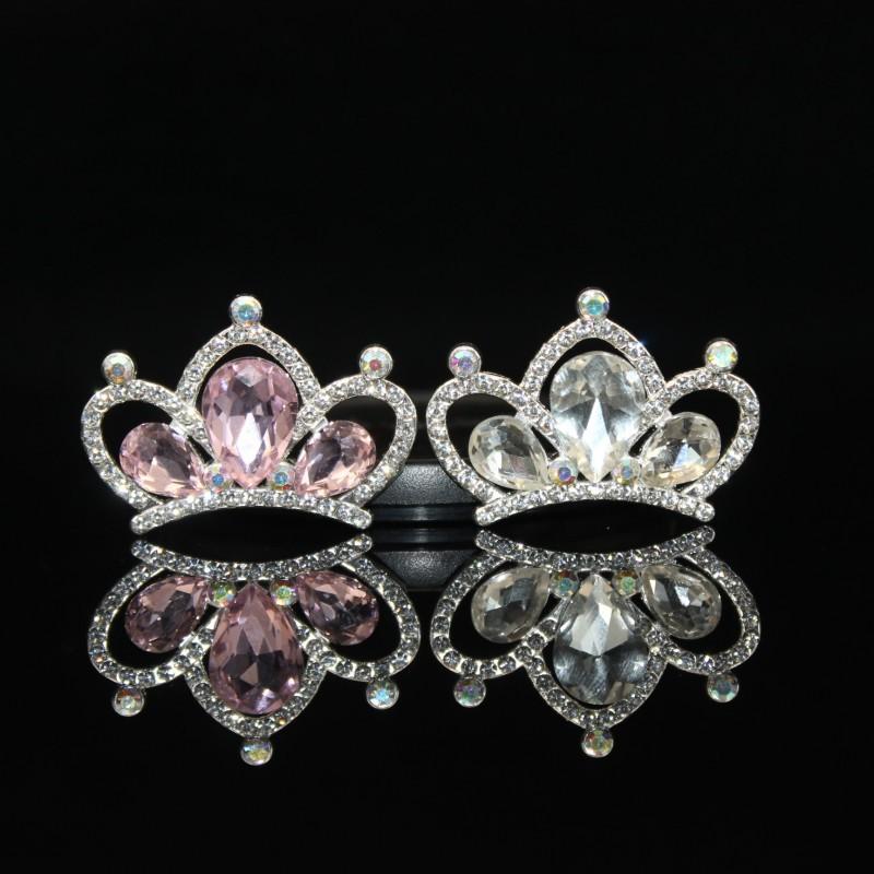 

10pcsDIY hair accessories alloy accessories diamond headgear crown accessories, big crown hair accessories material рожевий
