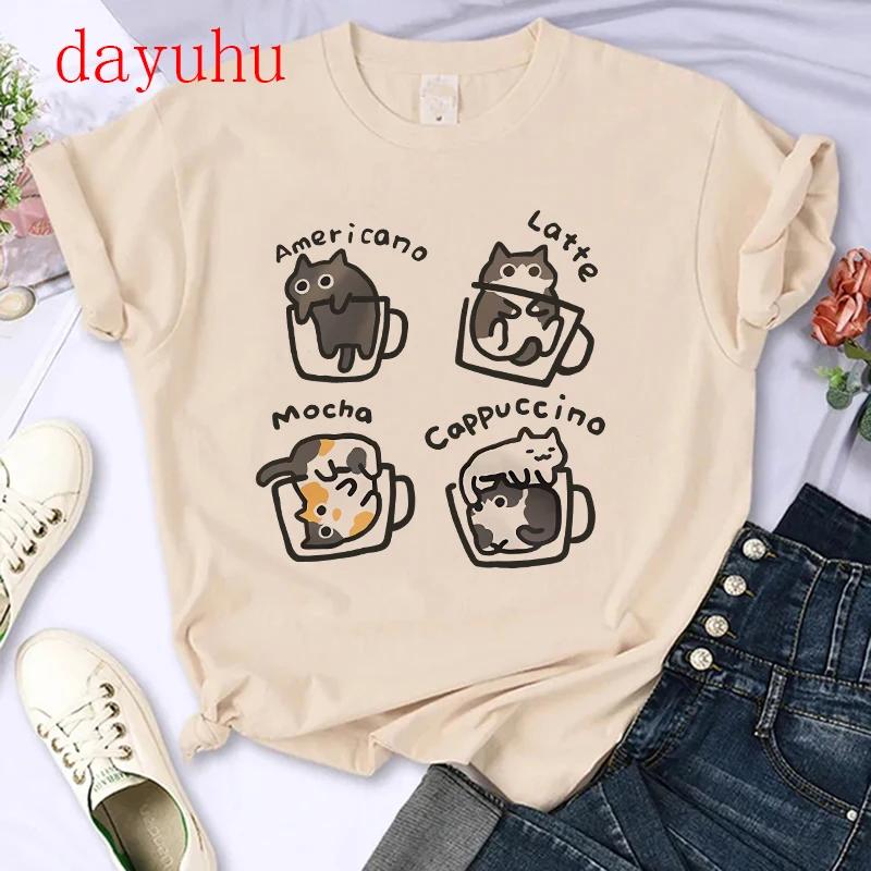 T-shirt Gatto Stile Chinoiserie Divertente Estiva Tendenza Retrò Cartone Animato Gattino Top Maglietta T-shirt Donna Design Amanti Casual Manica Corta