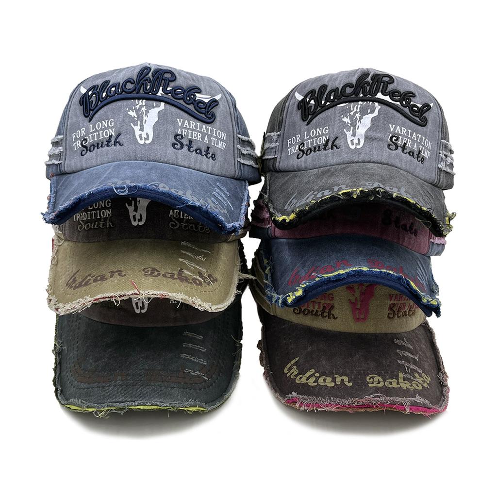 Women'S Washed Hat, Spring And Autumn Washed Bullhead Baseball Cap, Men'S Trendy Casual Embroidered Baseball Cap