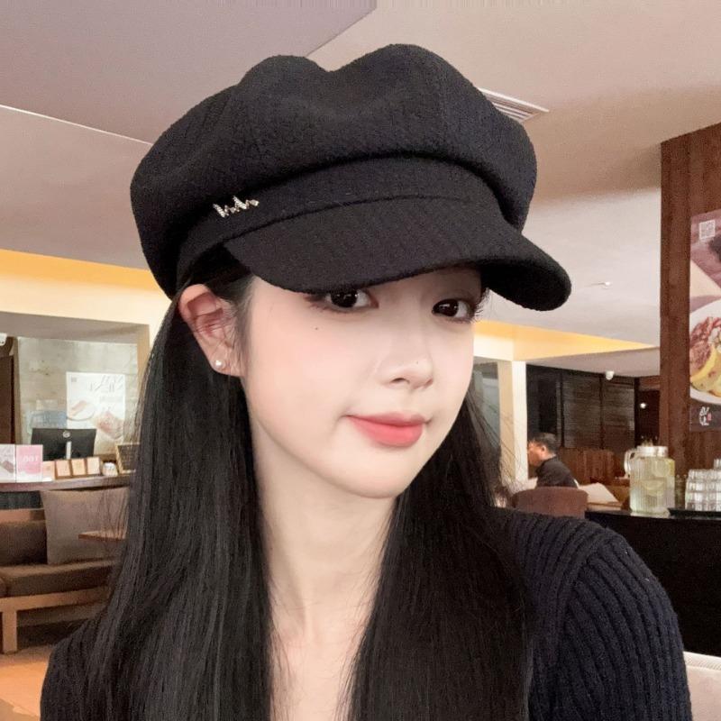 New Beret Children's Autumn and Winter High-end Face Ducktongue Octagonal Hat Retro Painter Newsboy Hat
