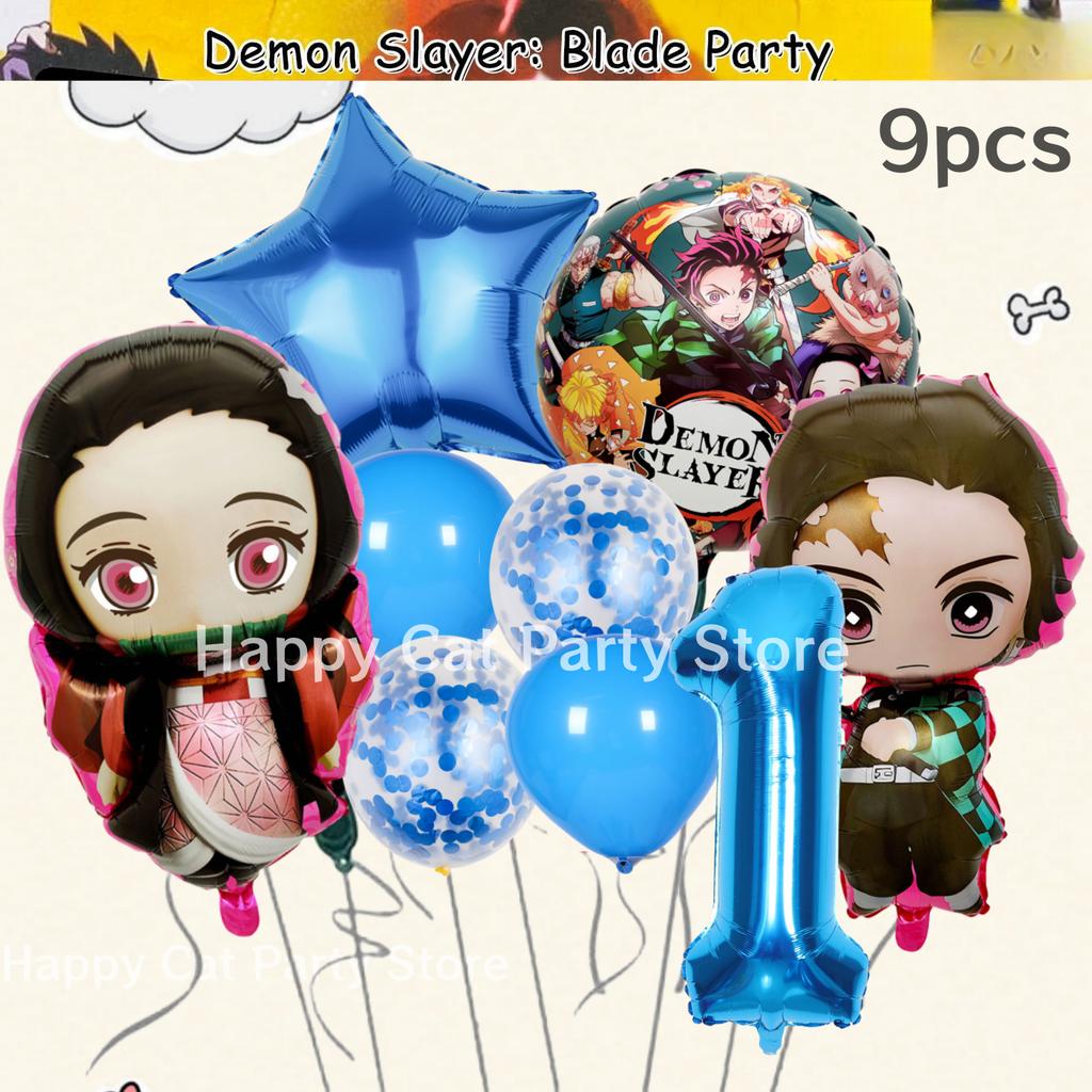 Démonický lovec Narodeninová oslava Dekorácie Kimetsu No Yaiba Stolový riad Obrus Tanier Hrnček Balónik Sprcha pre bábätko Detské darčeky Potreby na párty
