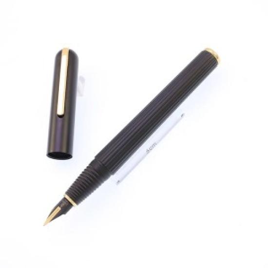 USED LAMY Imporium Black/Gold Fountain Pen, Fine Nib, Designed by Mario Bellini