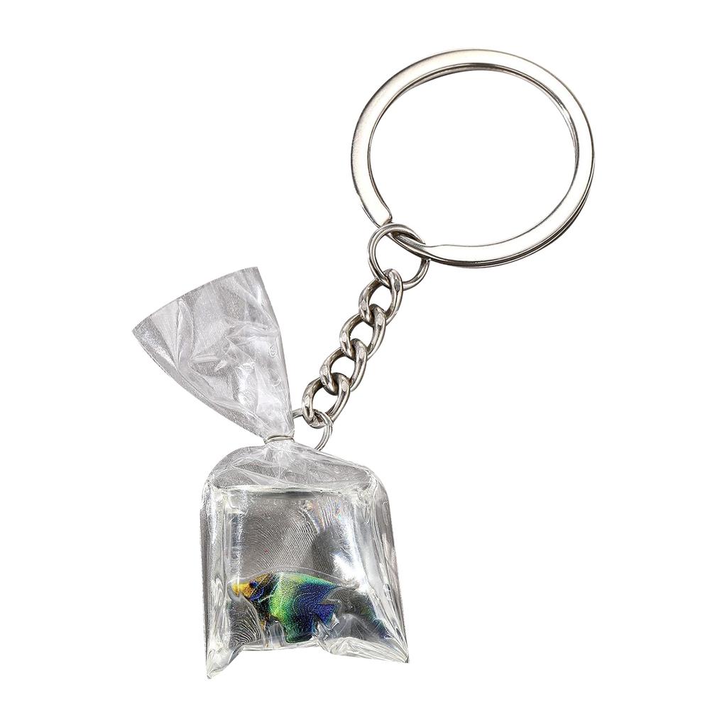 Transparent Water Bag Keychain Pendant Accessory Unique Marine Animals Pendant Keyring Charm for Bag Box Car Key Jewelry